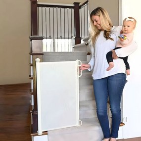 Biela ochranná zábrana – roleta na schody a vstupy, dostupná v rôznych veľkostiach Šírka:150 cm | Výška: 85 cm