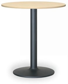 Konferenčný stolík FILIP II, priemer 800 mm, čierna podnož, doska breza
