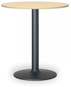 Konferenčný stolík FILIP II, priemer 800 mm, čierna podnož, doska breza