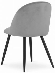 Stolička BELLO - sivý zamat / čierne nohy