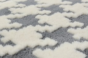 Plyšový koberec 3D Home - Clover - šedý