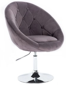 LuxuryForm DESIGN Kreslo VERA VELUR na striebornom tanieri - tmavo šedé
