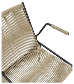 Béžové kovové jedálenské stoličky v súprave s podrúčkami/stohovateľné 2 ks Emily – Marckeric