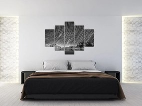 Čiernobiely obraz hviezdnej oblohy (150x105 cm)