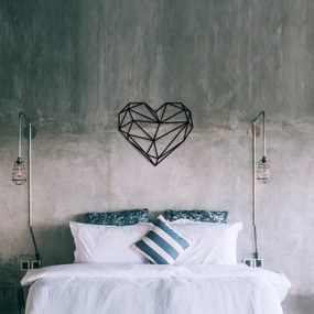 Nástěnná kovová dekorace Heart I černá