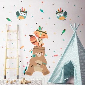 Detské samolepky na stenu Ambiance Bear Indian Happy