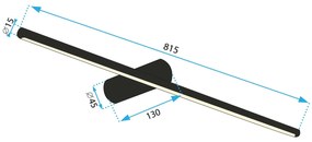 Toolight Toolight, LED nástenné svietidlo 80cm 13W 4000K APP1346-W, zlatá lesklá, OSW-02436