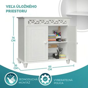 Komoda JERSEY, 76 x 65 x 35 cm, biela Casaria
