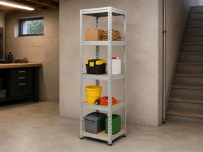 Regál 183x40x40 cm pozinkovaný 5-policový, nosnosť 875 kg, RIVET
