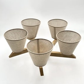 Brilagi - LED  Prisadený luster ANTHONY 5xE14/40W/230V dub/béžová