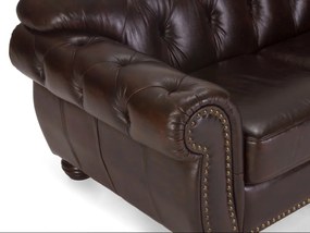 furniture-nabytek.cz - Pohovka Chesterfield Hereford 3-miestna z pravej kože, hnedá