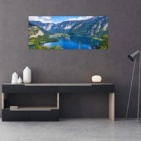 Obraz - Halštatské jazero, Hallstatt, Rakúsko (120x50 cm)