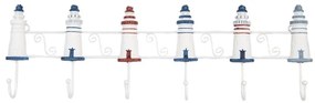 Nástenný vešiak zdobený majákmi Lighthouse Nautic - 54*4*17 cm