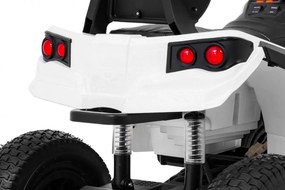 Ramiz Detská štvorkolka poháňaná vzduchovou batériou biela + nafukovacie kolesá + rádio MP3 + pomalý štart