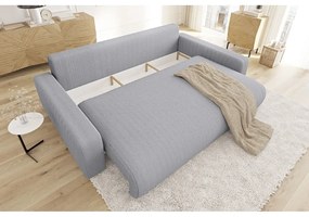 Svetlosivá menčestrová rozkladacia/s úložným priestorom pohovka 234 cm Sara – Ropez