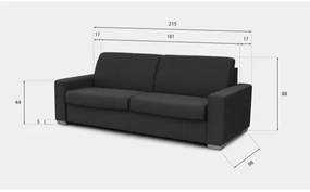 Rozkladacia trojmiestna pohovka LEKA na každodenné spanie, hnedá