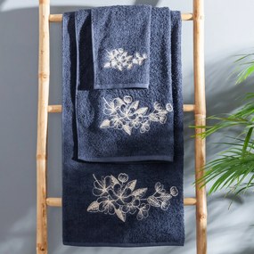 FROTÉ UTERÁK SOFIA SADA 1KS 30X50 CM, 1KS 50X90 CM, 1KS 70X140 CM TMAVOMODRÁ