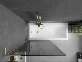 Mexen Next L, 1-krídlová vaňová zástena 90 x 150 cm, 6mm šedé sklo, zlatý matný profil, 895-090-000-03-40-55