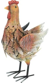 Záhradná kovová dekorácia Sliepka, 23 x 13 x 33 cm