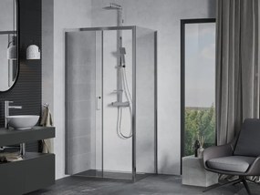 Mexen Apia, sprchový kút s posuvnými dverami 95 (dvere) x 80 (stena) cm, 6mm číre sklo, chrómový profil, 840-095-080-01-00