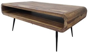 Dizajnový konferenčný stolík ALPHA 90 cm Sheesham, stone finish
