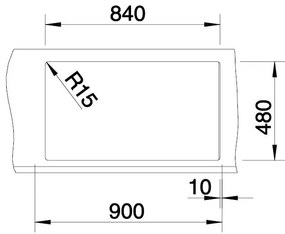 Blanco Metra 9, silgranitový drez 860x500x190 mm, 2-komorový, sivá vulkán, BLA-527304