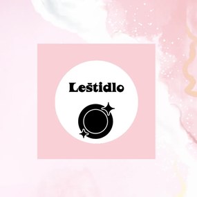 Štítok / nálepka do kuchyne s obrázkom taniera – Leštidlo Farba písma: Biele na čiernom