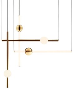 Toolight - LED stropné svietidlo 60cm 12W APP478-CP, zlatá-biela, OSW-00610