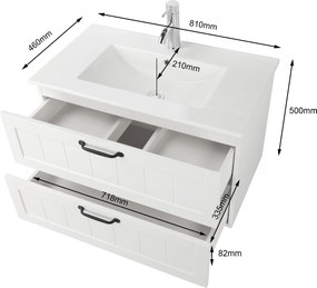 Závesná skrinka pod umývadlo Houseland Lavia 80 cm biela