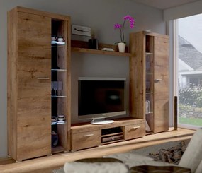 Obývacia stena Flamenco XL, dub lefkas