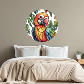 PIPPER. Kruhová samolepka na stenu "Papagáj" Veľkosť: 100 cm