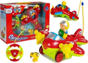 LEAN Toys Lietadlo na diaľkové ovládanie s volantom, červené