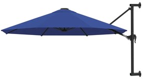 Nástenný slnečník s kovovou tyčou 300 cm, modrý