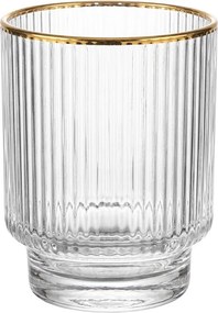 Elegantný pohár na vodu so zlatým okrajom - Ø 8*10 cm / 320 ml