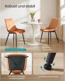 Súprava 2 kuchynských stoličiek, zamatové stoličky, karamelová farba