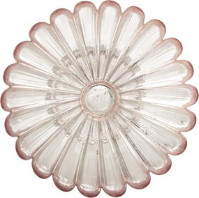 Bloomingville Sklenená miska na podstavci Nalu Rose Glass