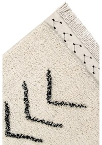 Krémový prateľný ručne tkaný bavlnený koberec 140x210 cm Bereber Rhombs – Lorena Canals