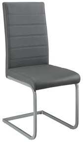 Juskys Konzolová stolička Vegas sada 4 kusov zo syntetickej kože v sivej farbe