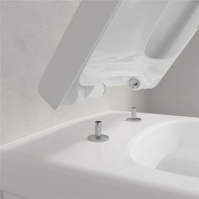 VILLEROY &amp; BOCH Architectura závesné WC s hlbokým splachovaním bez vnútorného okraja (hranatý dizajn), 370 x 530 mm, biela alpská, s povrchom AntiBac a CeramicPlus, 5685R0T2