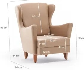 Kreslo ušák NUPI krémové