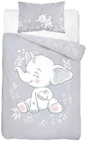 DETEXPOL Obliečky do postieľky Slon baby sivá  Bavlna, 100/135, 40/60 cm
