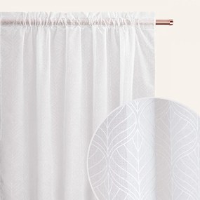 Záclona  La Rossa  bielej farby na riasiacou páskou 140 x 250 cm
