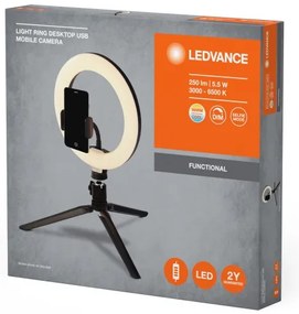 Ledvance -LED Stmievateľná lampa so stojanom a držiakom na vlogovanie LED/5,5W/USB