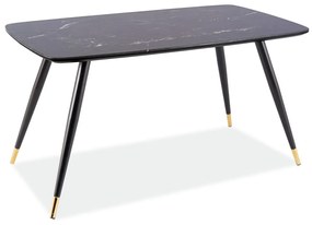 JEDÁLENSKÝ STÔL TREVIS ČIERNY MRAMOR + ZLATÝ 140 cm