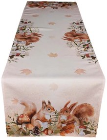 Obrus Veveričky v jesennom lese 40x140 cm