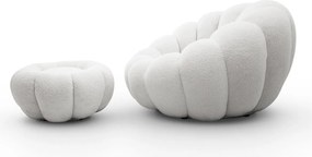 OTOČNÉ KRESLO FILIPPO S PODNOŽKOU BIELE