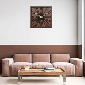 Drevené nástenné hodiny z HDF - Čierne, biele alebo orech | SENTOP HDFK031-orech wenge