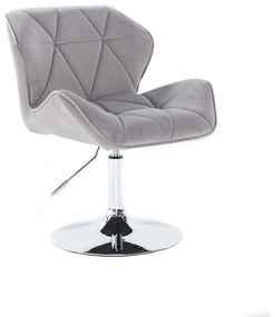 LuxuryForm DESIGN Stolička MILANO VELUR na striebornom tanieri - svetlosivá