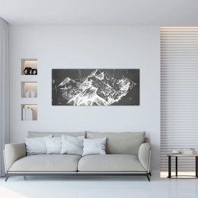 Obraz - Ilustrácie hôr (120x50 cm)