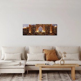Obraz stavby v Dubaji (s hodinami) (90x30 cm)